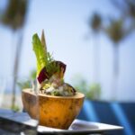 Sea Food plate decorated with vegetables and green lettuce at Rotana Salalah Oman